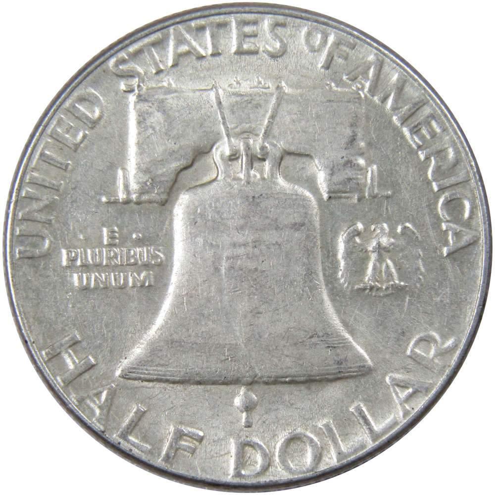1954 Franklin Half Dollar AU About Uncirculated 90% Silver 50c US Coin