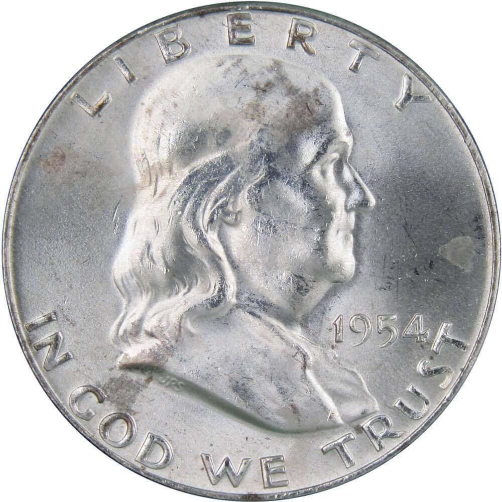 1954 D Franklin Half Dollar BU Uncirculated Mint State 90% Silver 50c US Coin