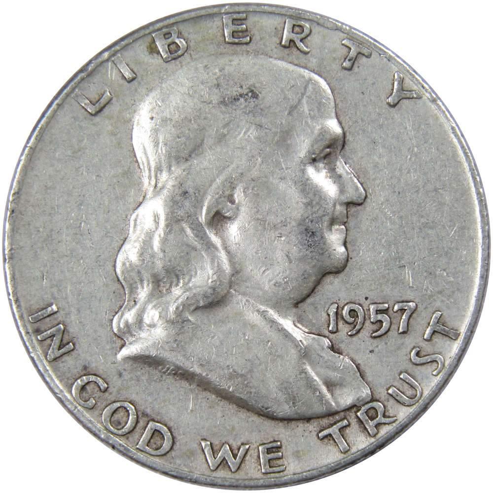 1957 D Franklin Half Dollar G Good 90% Silver 50c US Coin Collectible