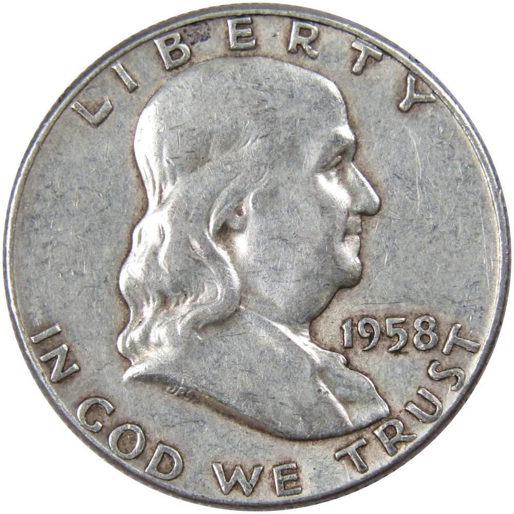 1958 Franklin Half Dollar AG About Good 90% Silver 50c US Coin Collectible