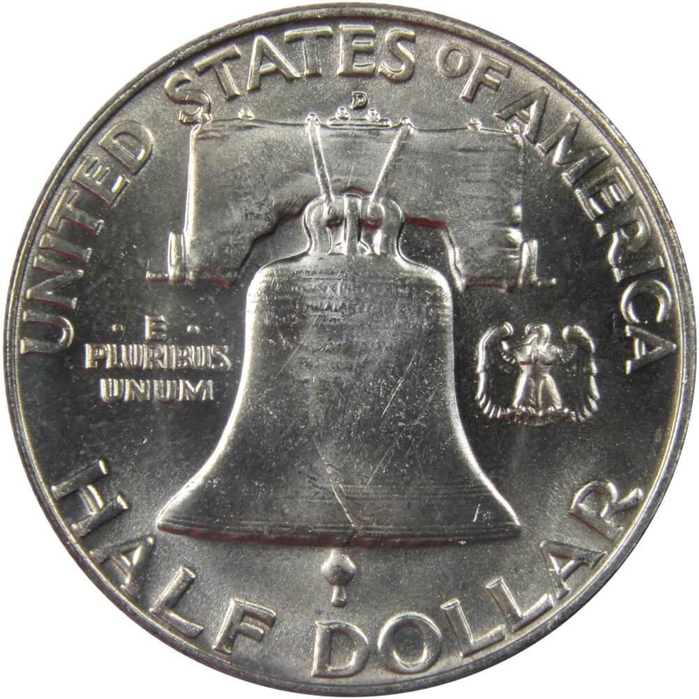 1958 D Franklin Half Dollar BU Uncirculated Mint State 90% Silver 50c US Coin