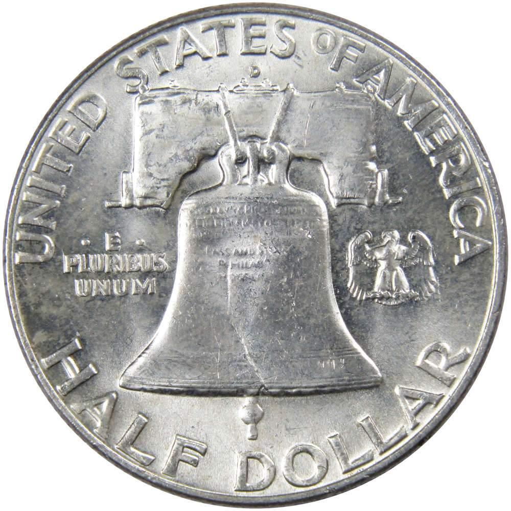 1960 D Franklin Half Dollar AU About Uncirculated 90% Silver 50c US Coin