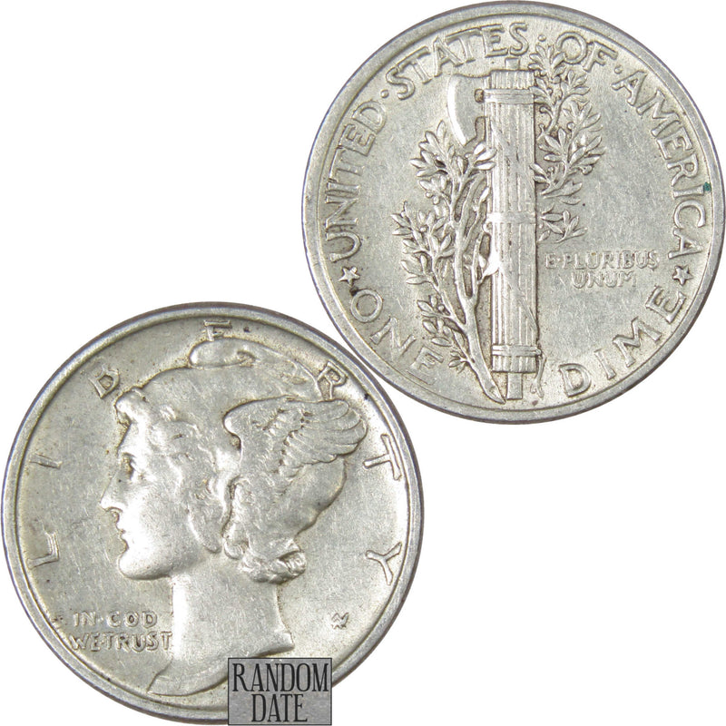 Mercury Dime Random Date XF EF Extremely Fine 90% Silver 10c US Coin Collectible - Mercury Dimes - Winged Liberty Dime - Profile Coins &amp; Collectibles