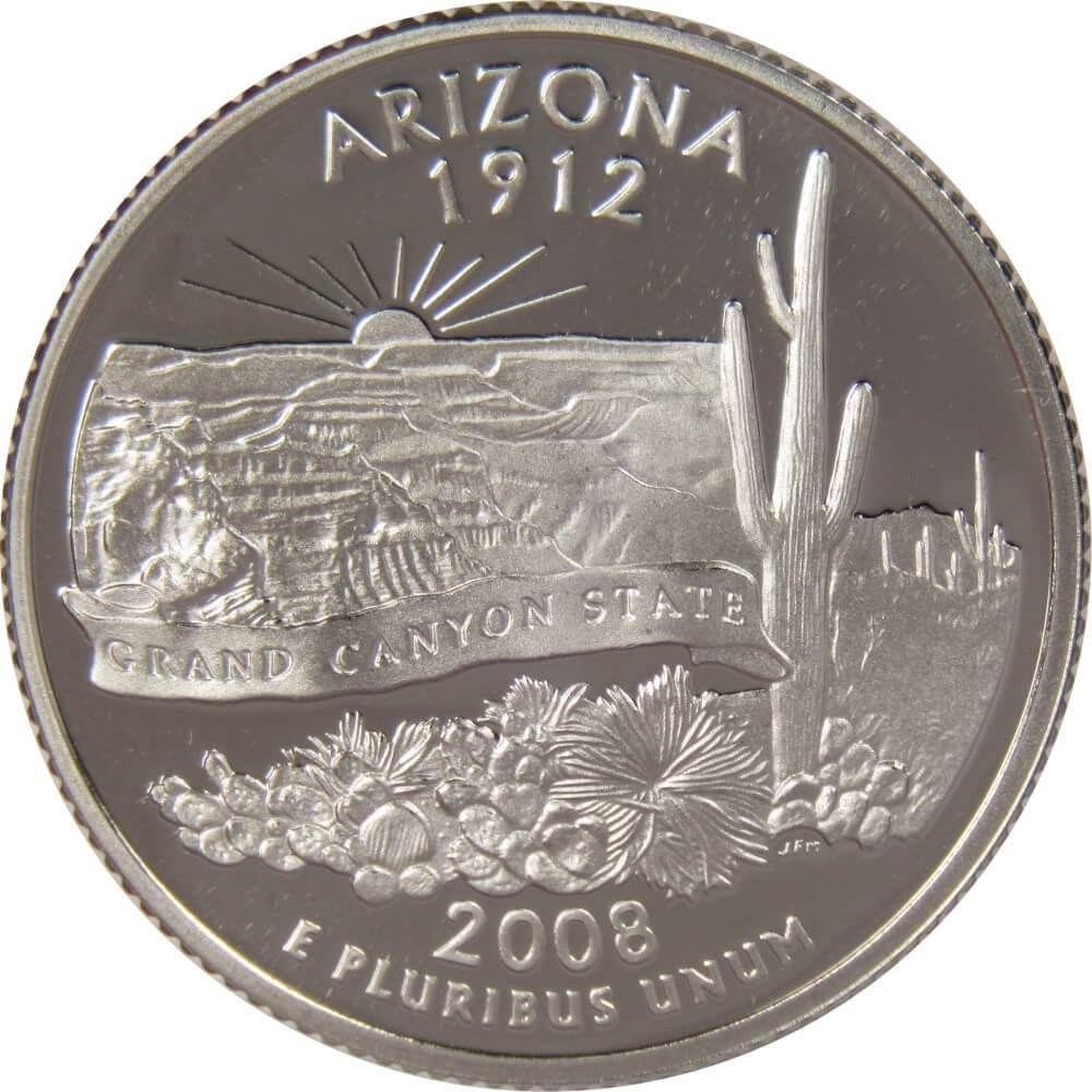 2008 S Arizona State Quarter Choice Proof Clad 25c US Coin Collectible