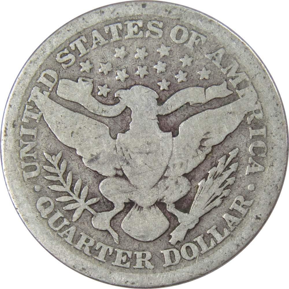 1900 Barber Quarter 90% Silver 25c US Type Coin Collectible
