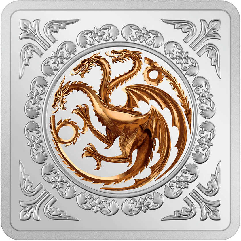 Game of Thrones Targaryen Sigil Medallion Silver Proof 2022 SKU:OPC56