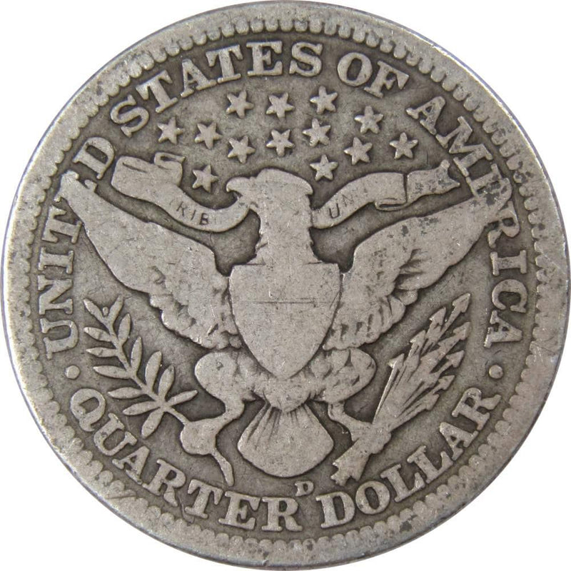 1915 D Barber Quarter G Good 90% Silver 25c US Type Coin Collectible - Barber Quarters - Barber Quarters for Sale - Profile Coins &amp; Collectibles