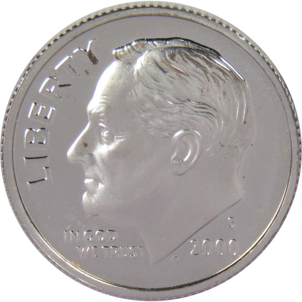 2000 S Roosevelt Dime Choice Proof 90% Silver 10c US Coin Collectible