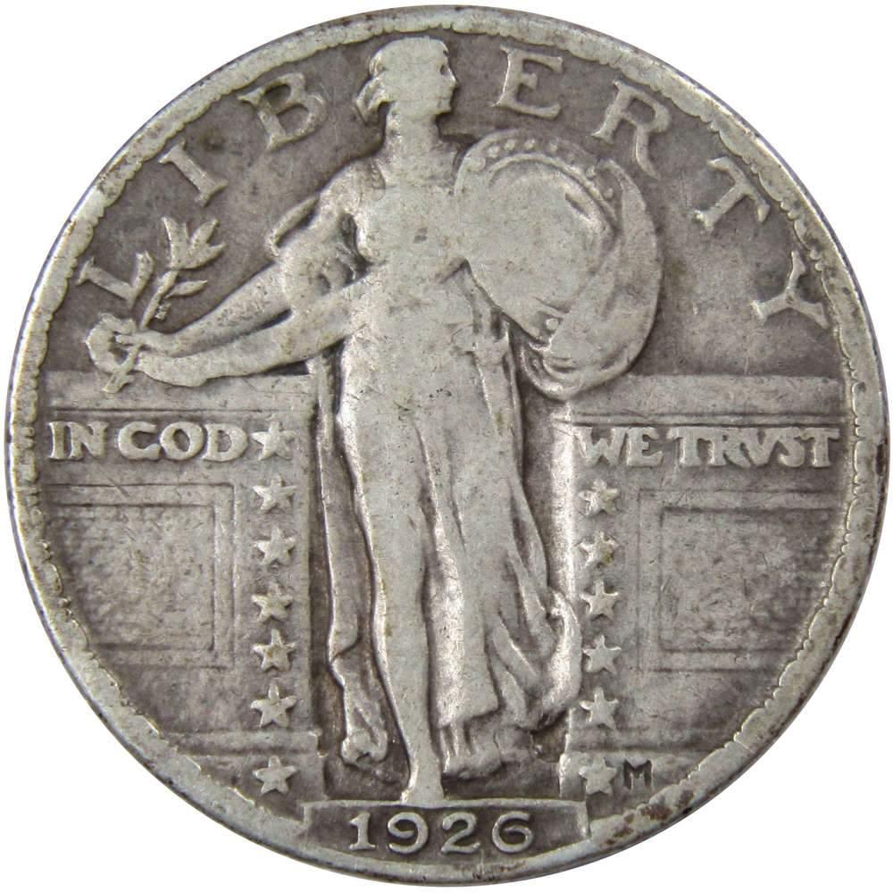1926 Standing Liberty Quarter VG Very Good 90% Silver 25c US Type Coin