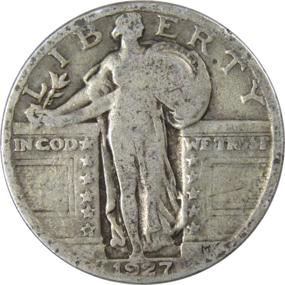 1927 Standing Liberty Quarter G Good 90% Silver 25c US Type Coin Collectible