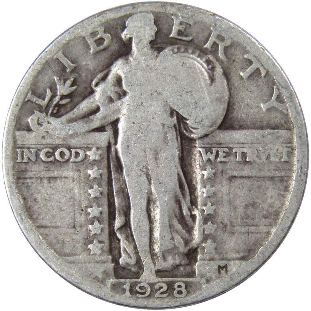 1928 Standing Liberty Quarter G Good 90% Silver 25c US Type Coin Collectible