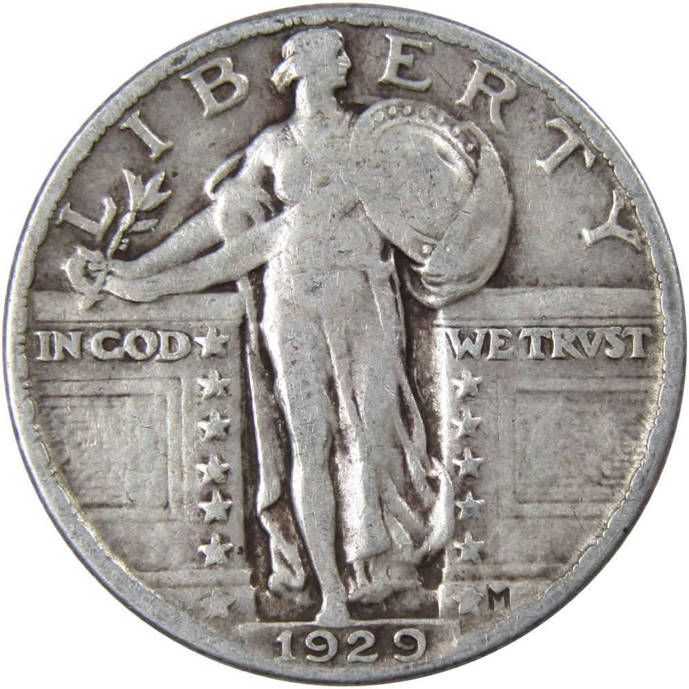 1929 Standing Liberty Quarter VG Very Good 90% Silver 25c US Type Coin