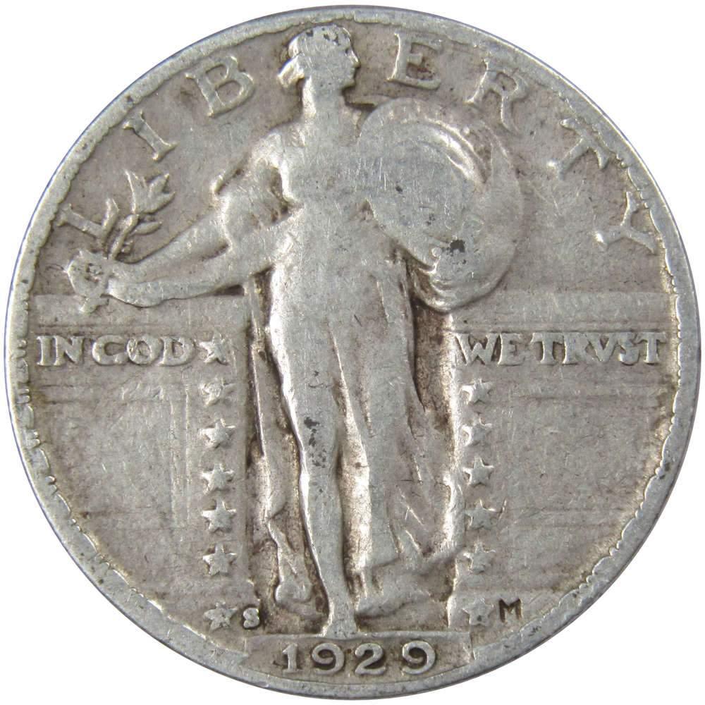 1929 S Standing Liberty Quarter G Good 90% Silver 25c US Type Coin Collectible
