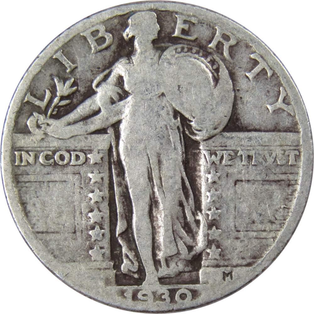 1930 Standing Liberty Quarter AG About Good 90% Silver 25c US Type Coin