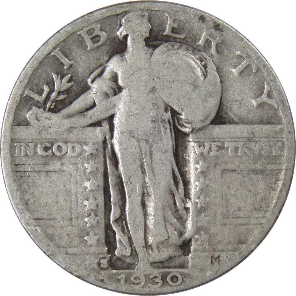 1930 S Standing Liberty Quarter G Good 90% Silver 25c US Type Coin Collectible