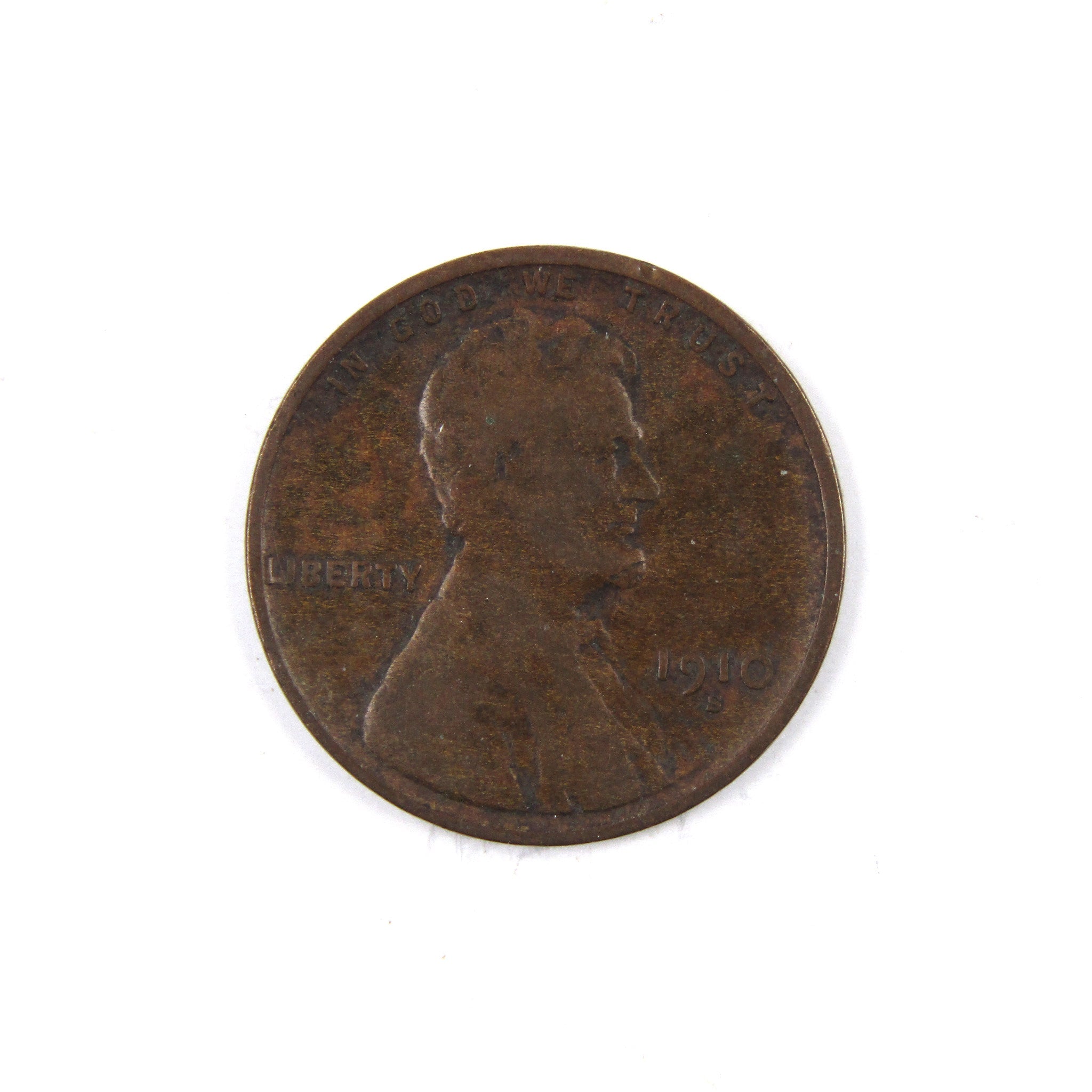 1910 S Lincoln Wheat Cent F Fine Penny 1c US Coin SKU:CPC1549