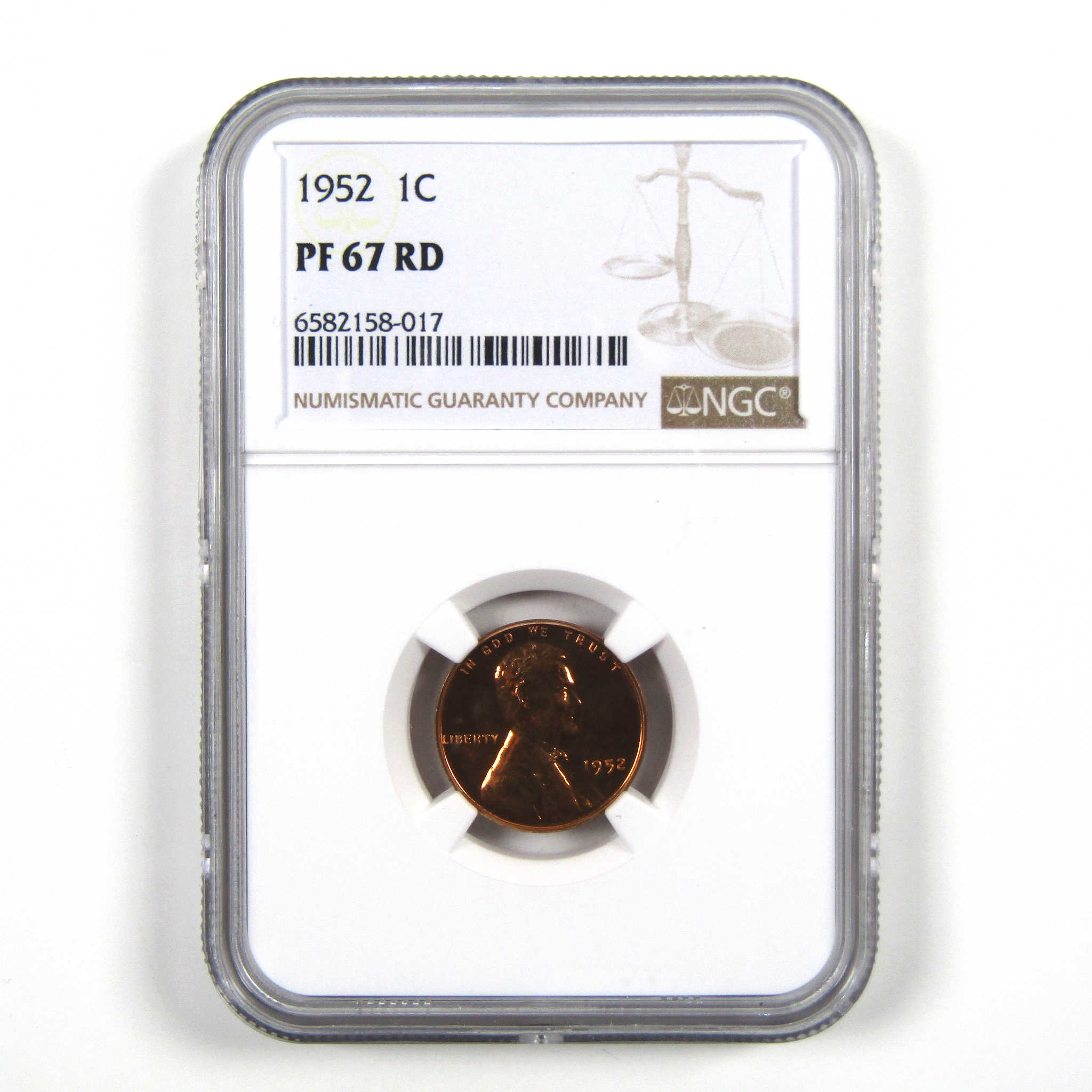 1952 Lincoln Wheat Cent PF 67 RD NGC Penny 1c Proof Coin SKU:I4483