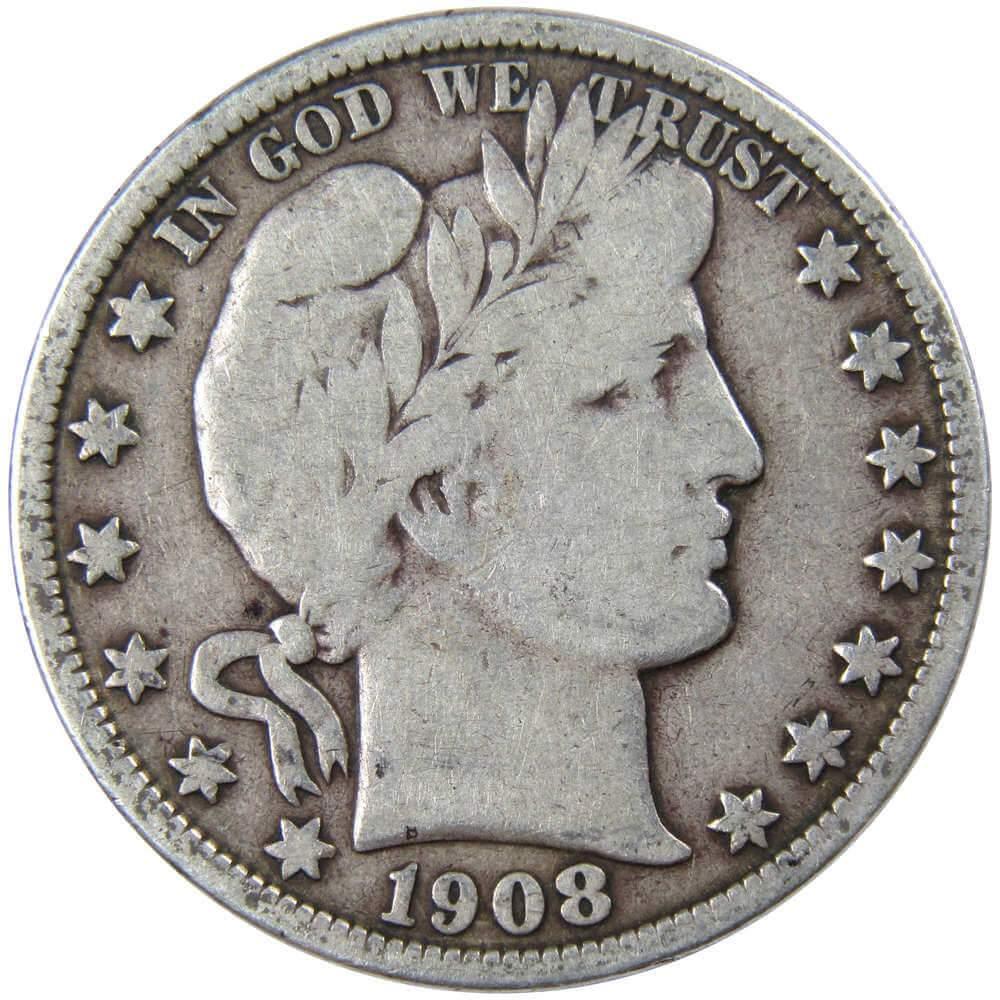 1908 O Barber Half Dollar VG Very Good 90% Silver 50c US Type Coin Collectible