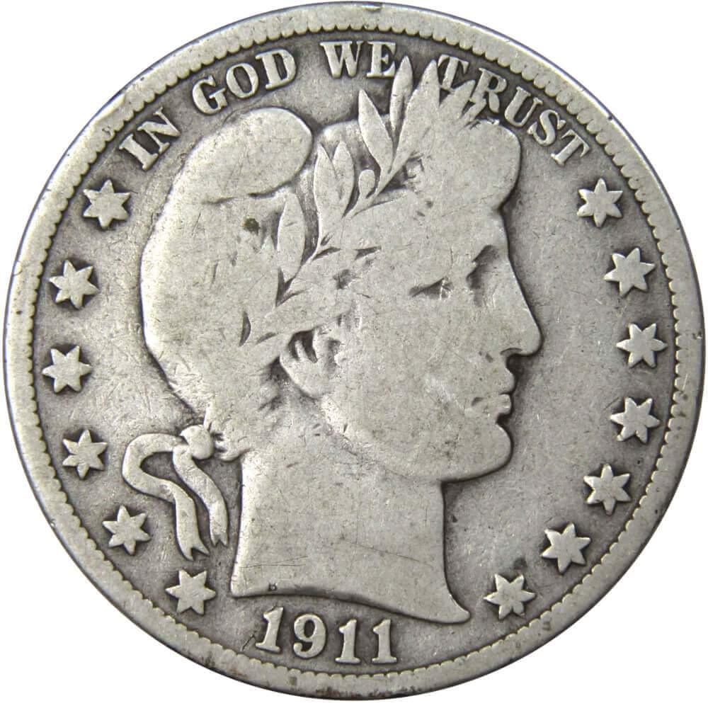 1911 Barber Half Dollar VG Very Good 90% Silver 50c US Type Coin Collectible