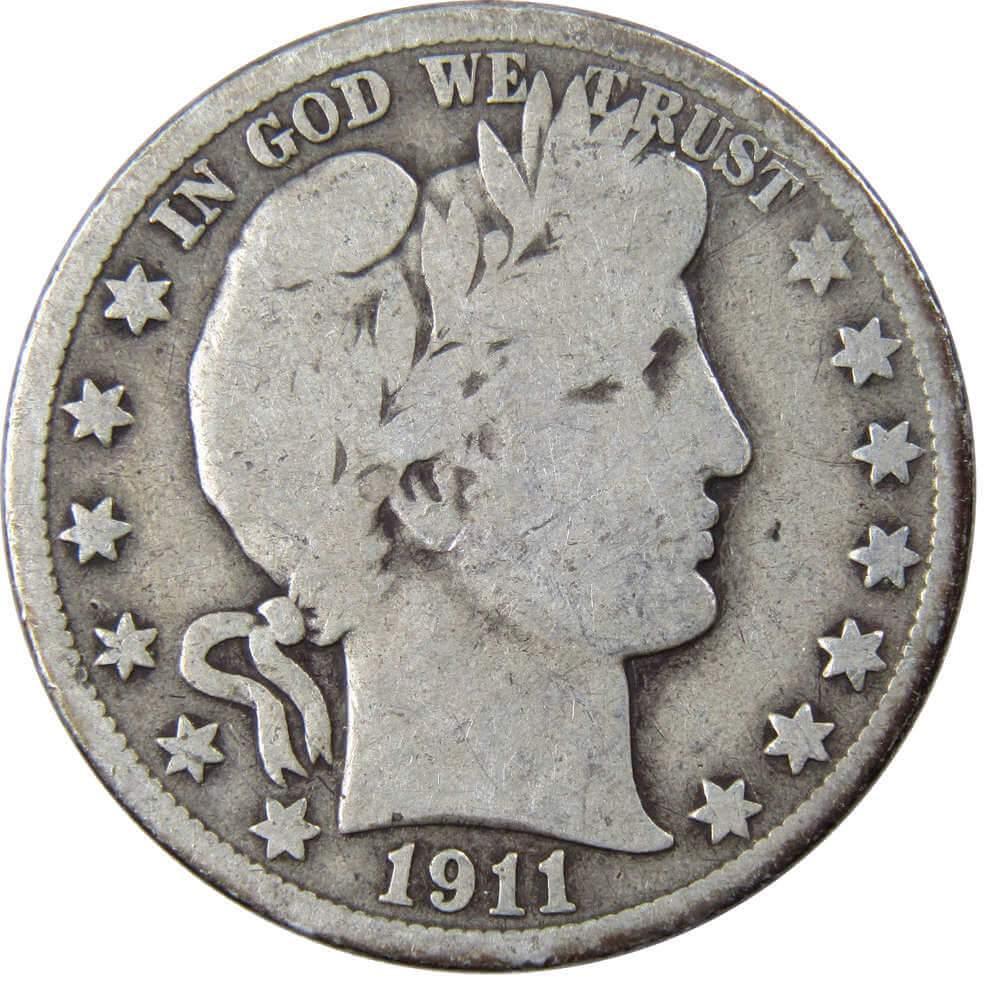 1911 S Barber Half Dollar AG About Good 90% Silver 50c US Type Coin Collectible
