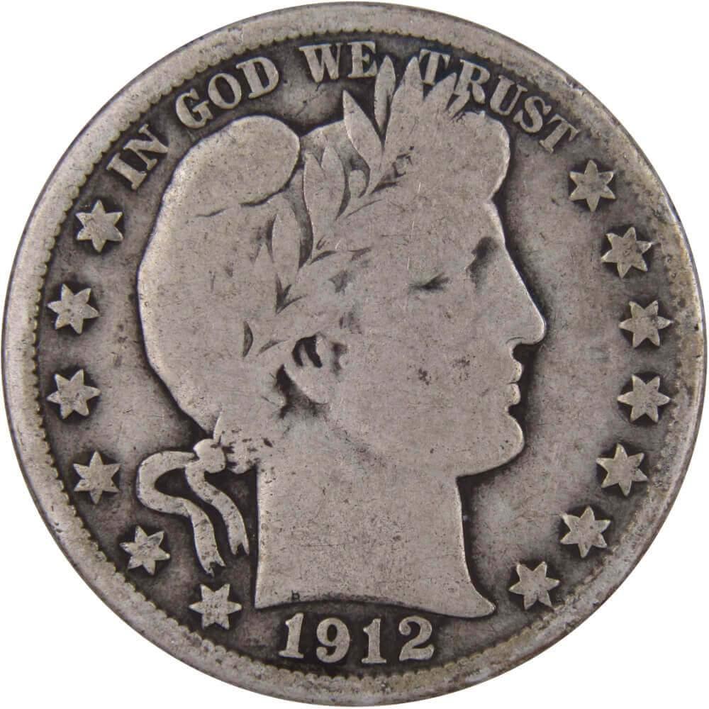 1912 S Barber Half Dollar VG Very Good 90% Silver 50c US Type Coin Collectible