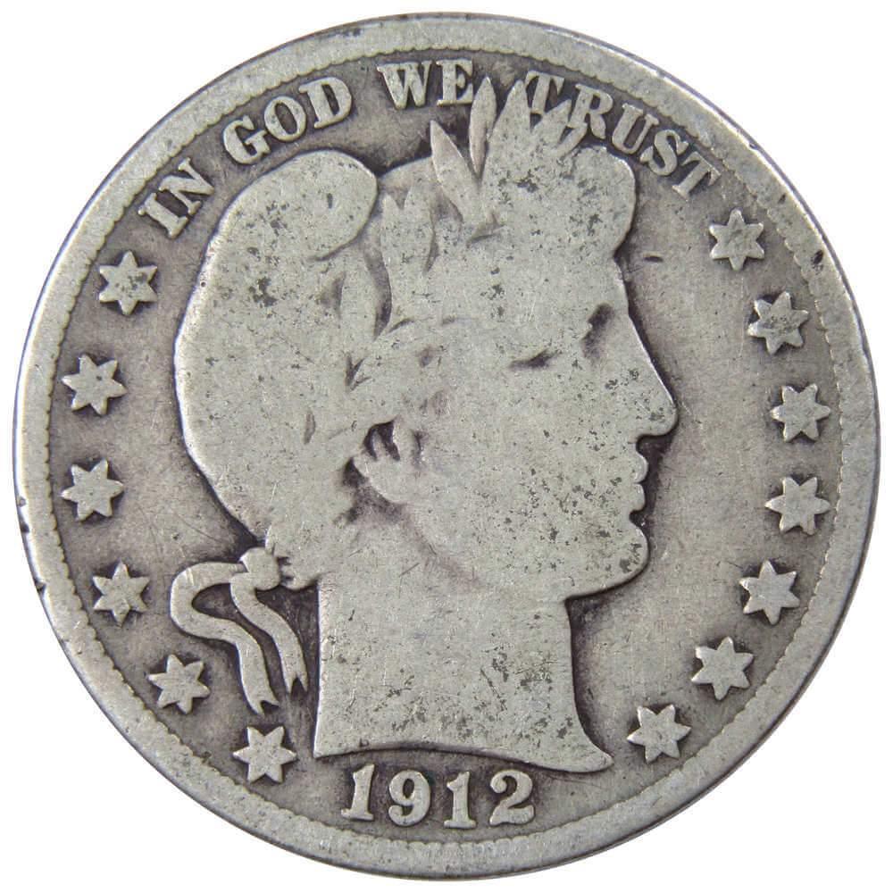 1912 S Barber Half Dollar AG About Good 90% Silver 50c US Type Coin Collectible