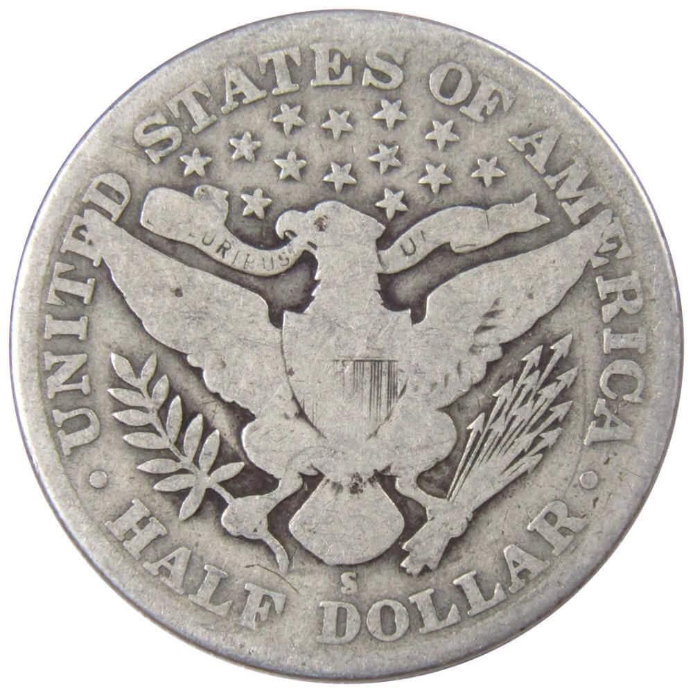 1914 S Barber Half Dollar AG About Good 90% Silver 50c US Type Coin Collectible