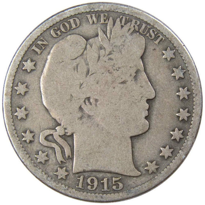 1915 D Barber Half Dollar G Good 90% Silver 50c US Type Coin Collectible - Profile Coins & Collectibles 