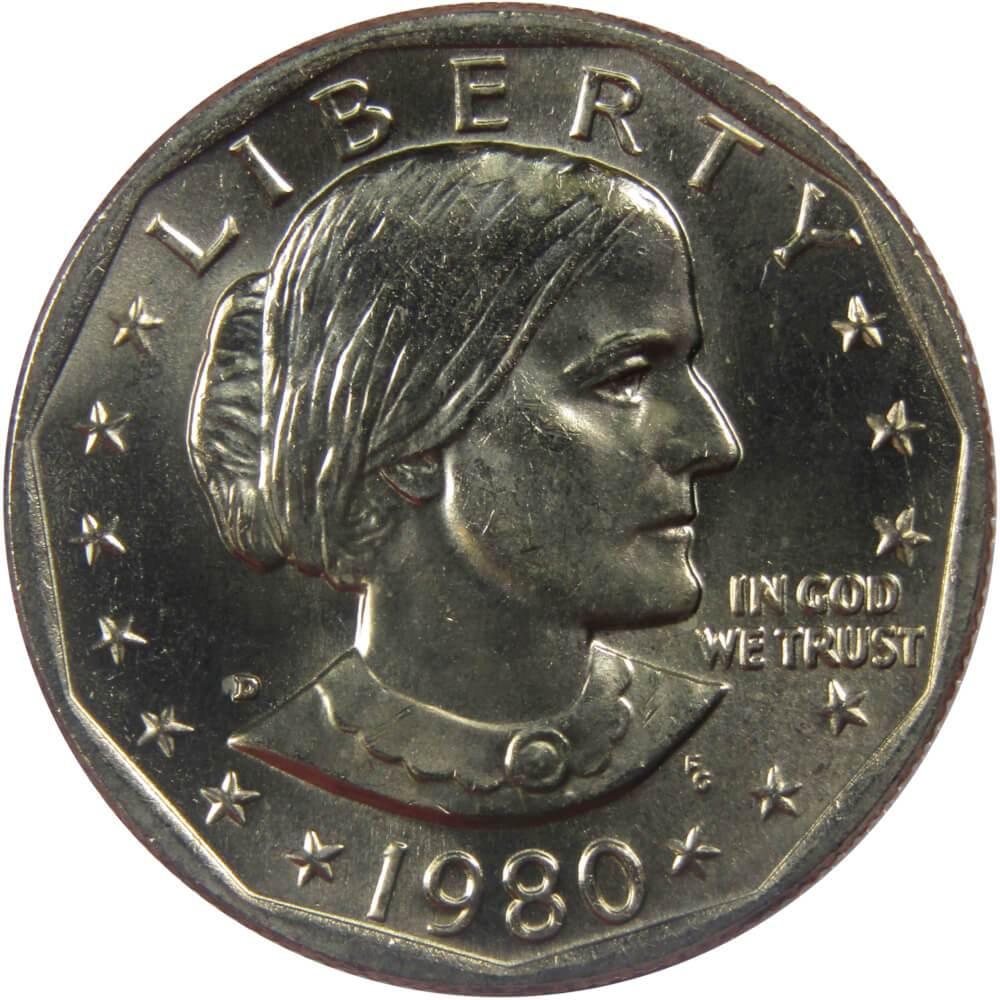 1980 D Susan B Anthony Dollar BU Uncirculated Mint State SBA $1 US Coin