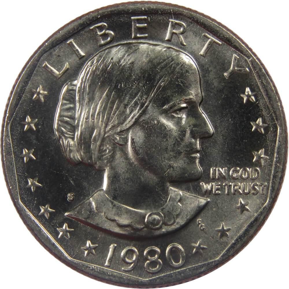 1980 S Susan B Anthony Dollar BU Uncirculated Mint State SBA $1 US Coin