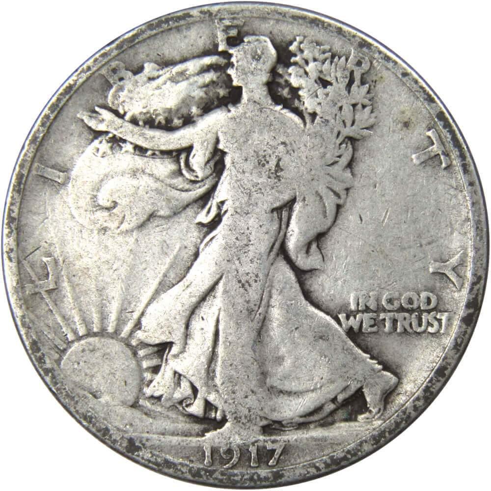 1917 Liberty Walking Half Dollar VG Very Good 90% Silver 50c US Coin Collectible