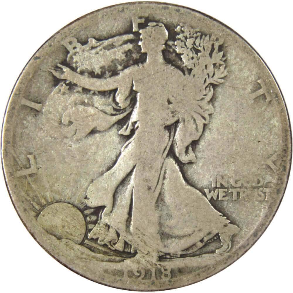 1918 S Liberty Walking Half Dollar AG About Good 90% Silver 50c US Coin