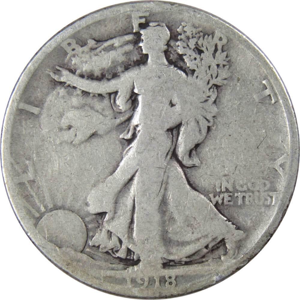 1918 S Liberty Walking Half Dollar 90% Silver 50c US Coin Collectible