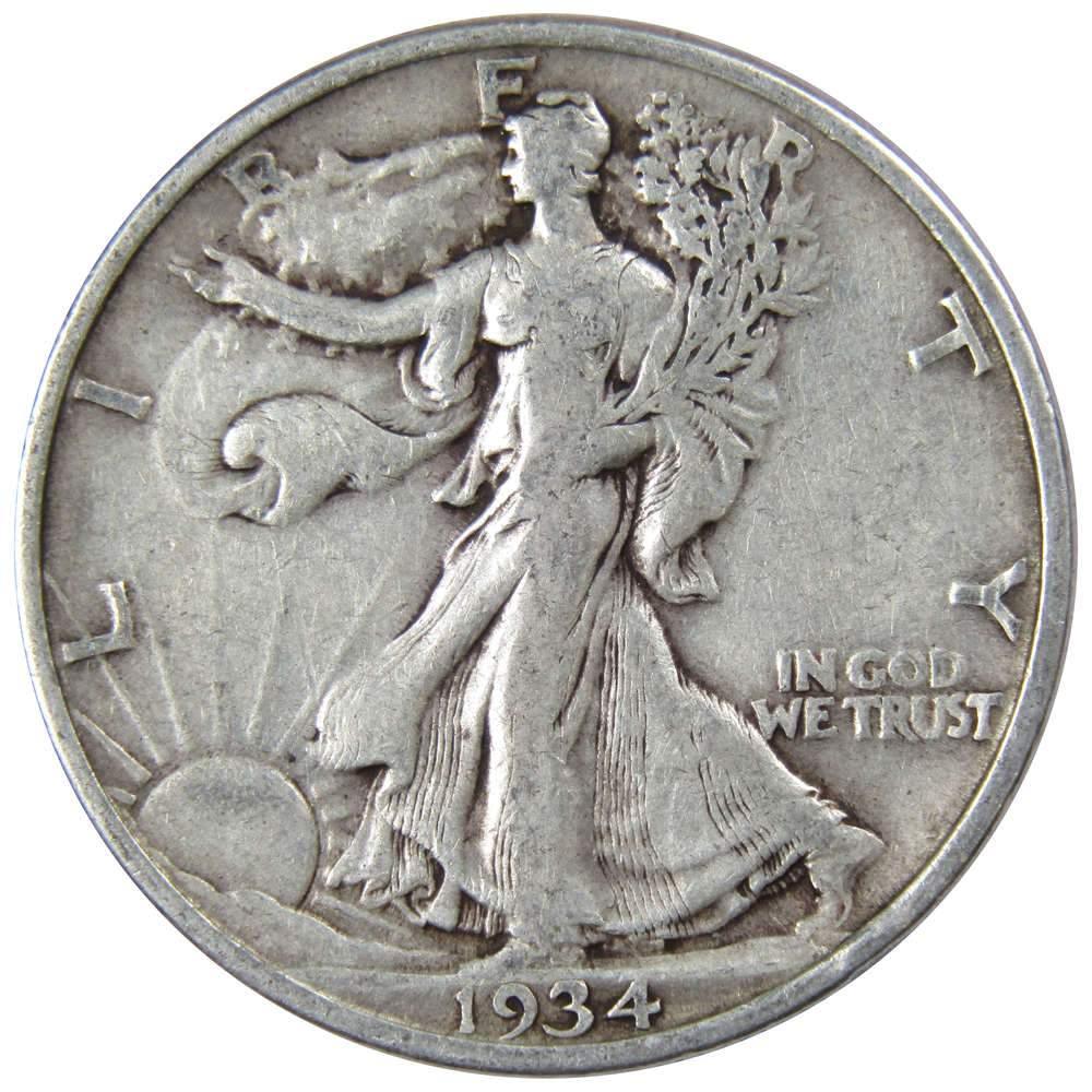 1934 Liberty Walking Half Dollar VG Very Good 90% Silver 50c US Coin Collectible