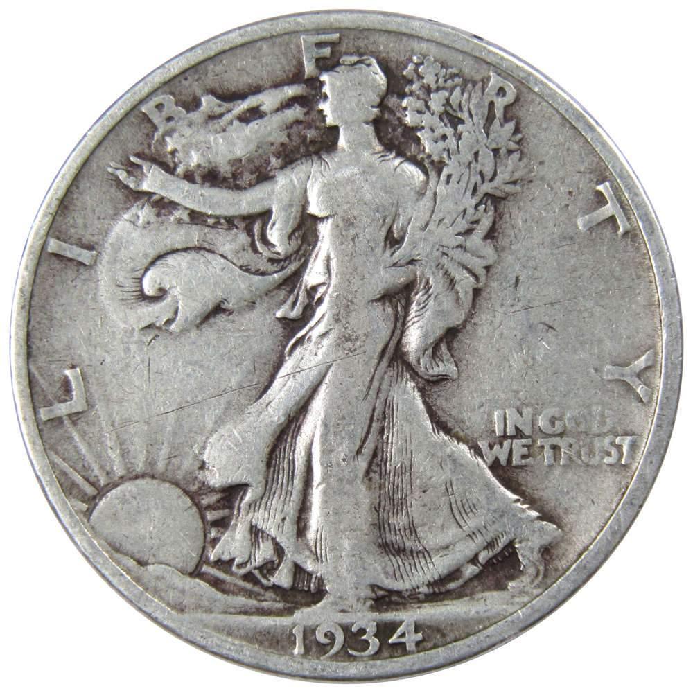 1934 S Liberty Walking Half Dollar VG Very Good 90% Silver 50c US Coin