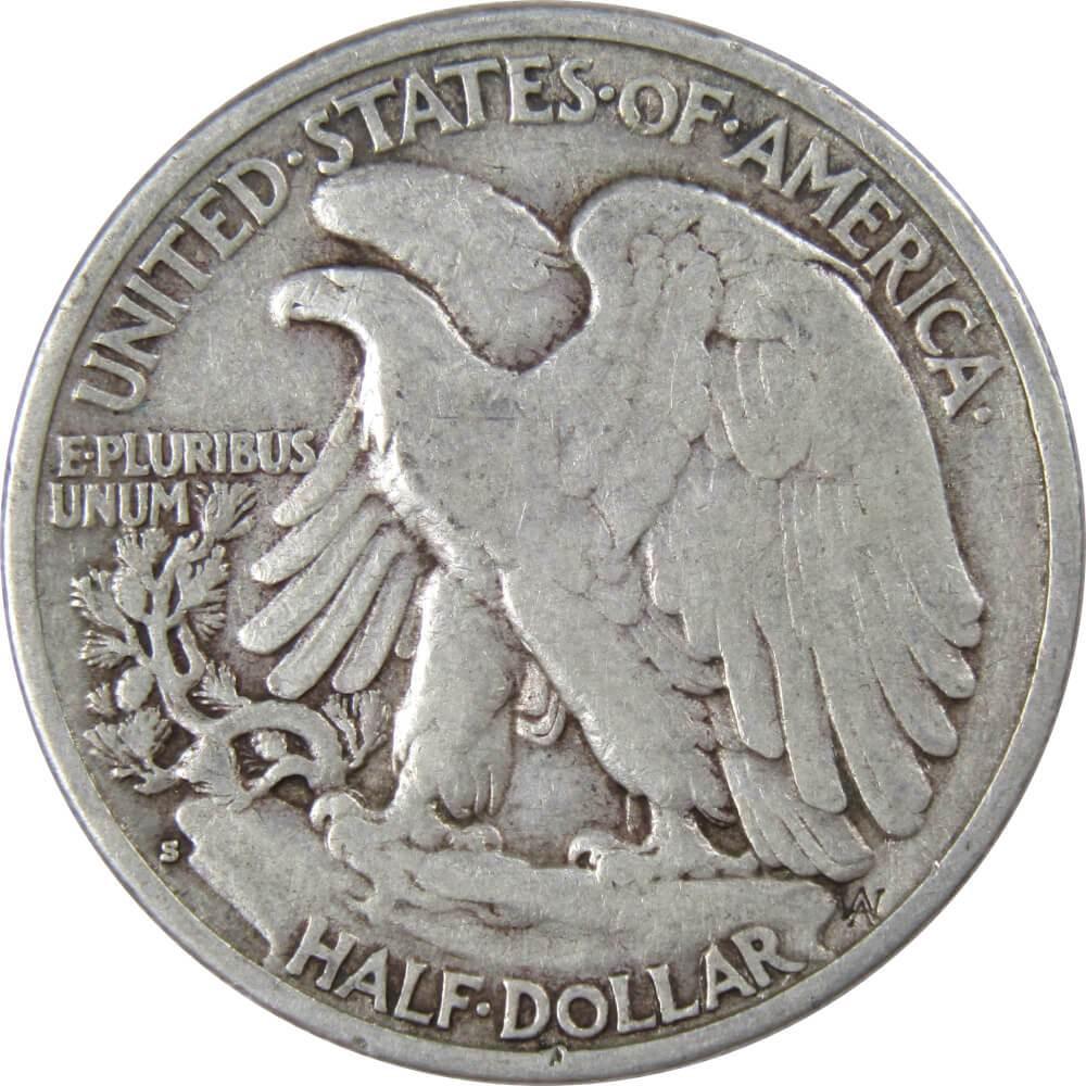 1934 S Liberty Walking Half Dollar F Fine 90% Silver 50c US Coin Collectible