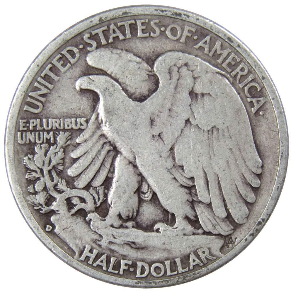 1935 D Liberty Walking Half Dollar AG About Good 90% Silver 50c US Coin