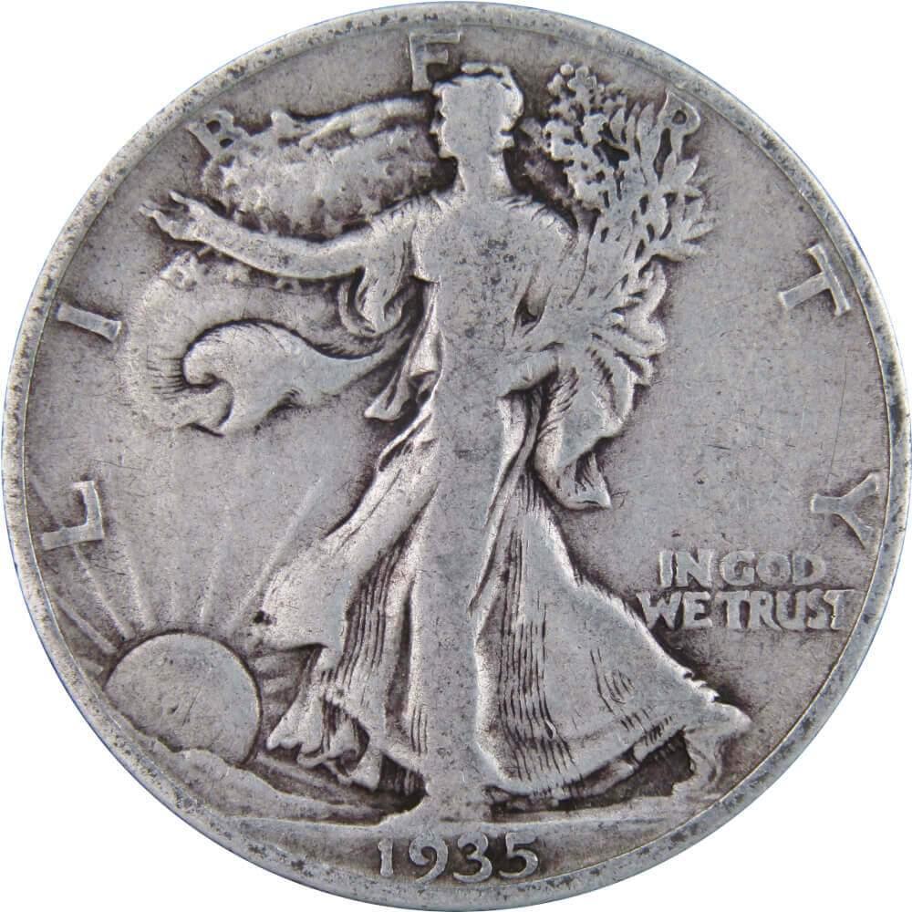 1935 S Liberty Walking Half Dollar VG Very Good 90% Silver 50c US Coin