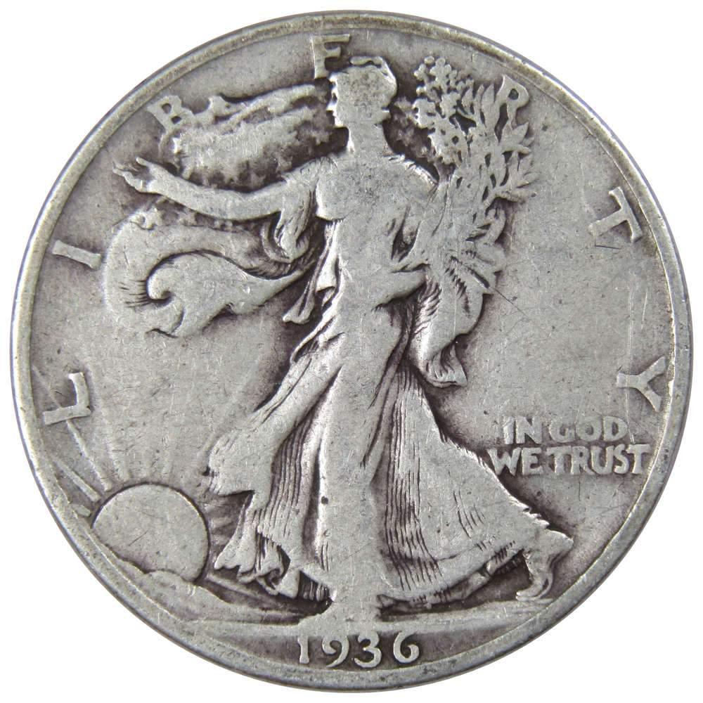1936 D Liberty Walking Half Dollar VG Very Good 90% Silver 50c US Coin
