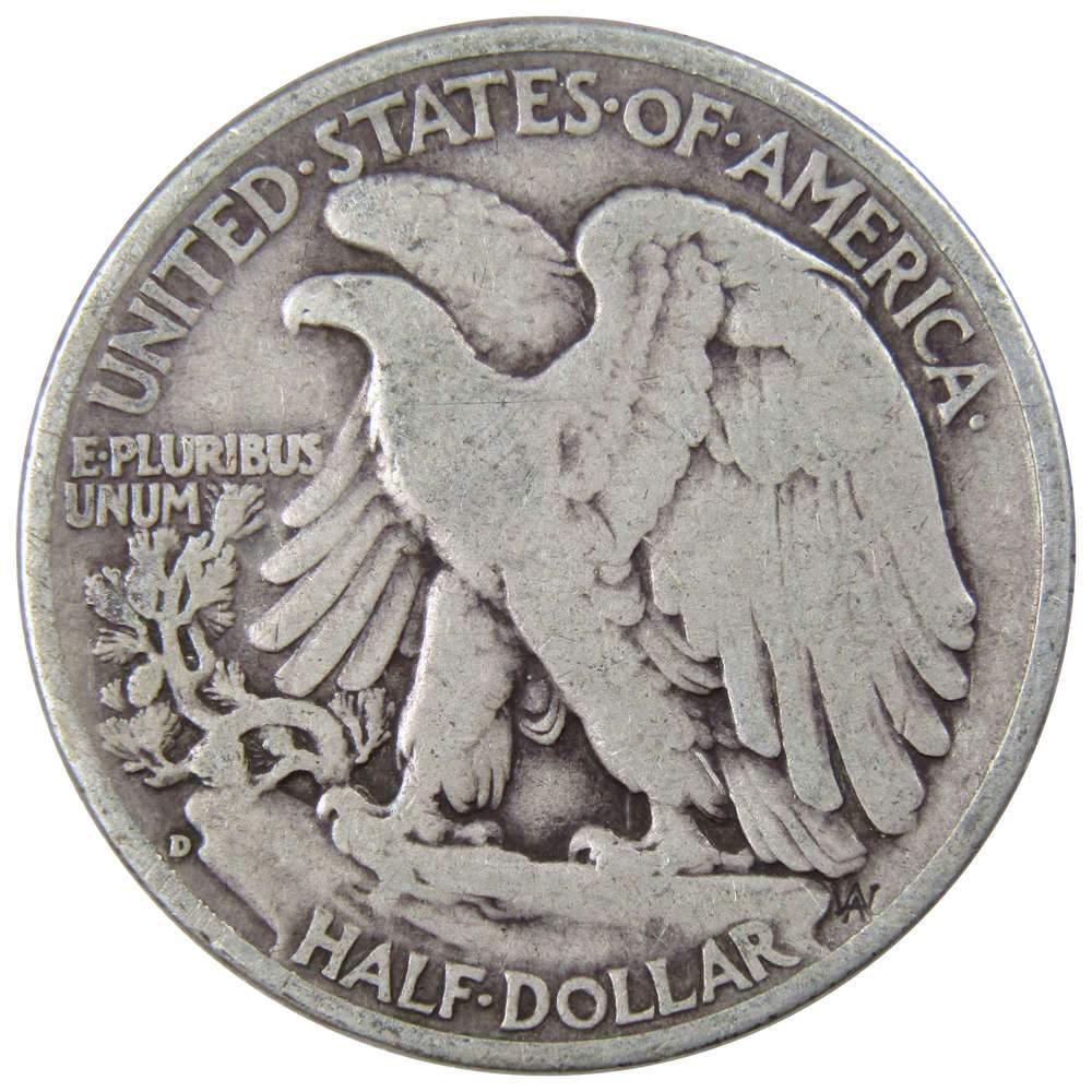 1936 D Liberty Walking Half Dollar VG Very Good 90% Silver 50c US Coin