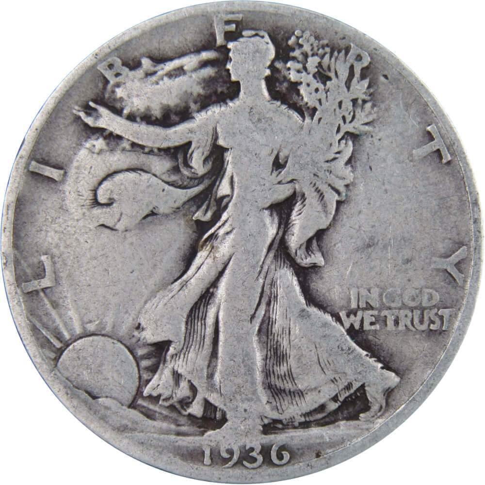 1936 D Liberty Walking Half Dollar AG About Good 90% Silver 50c US Coin