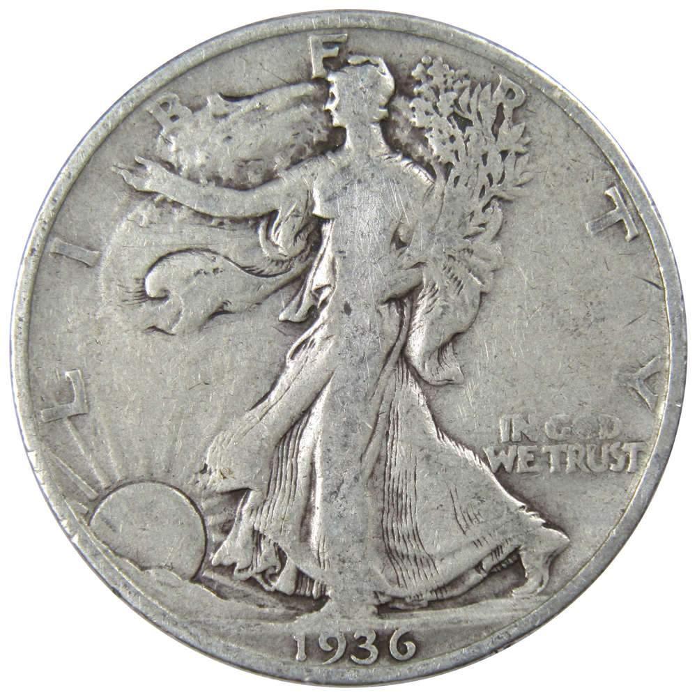 1936 S Liberty Walking Half Dollar VG Very Good 90% Silver 50c US Coin