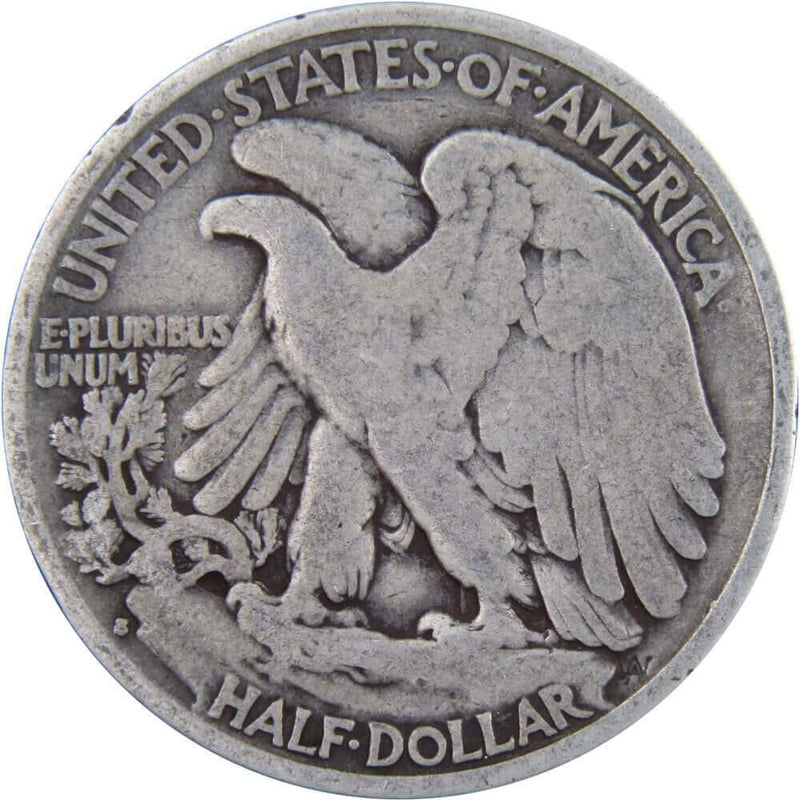 1936 S Liberty Walking Half Dollar AG About Good 90% Silver 50c US Coin - Walking Liberty Half Dollars - Profile Coins &amp; Collectibles