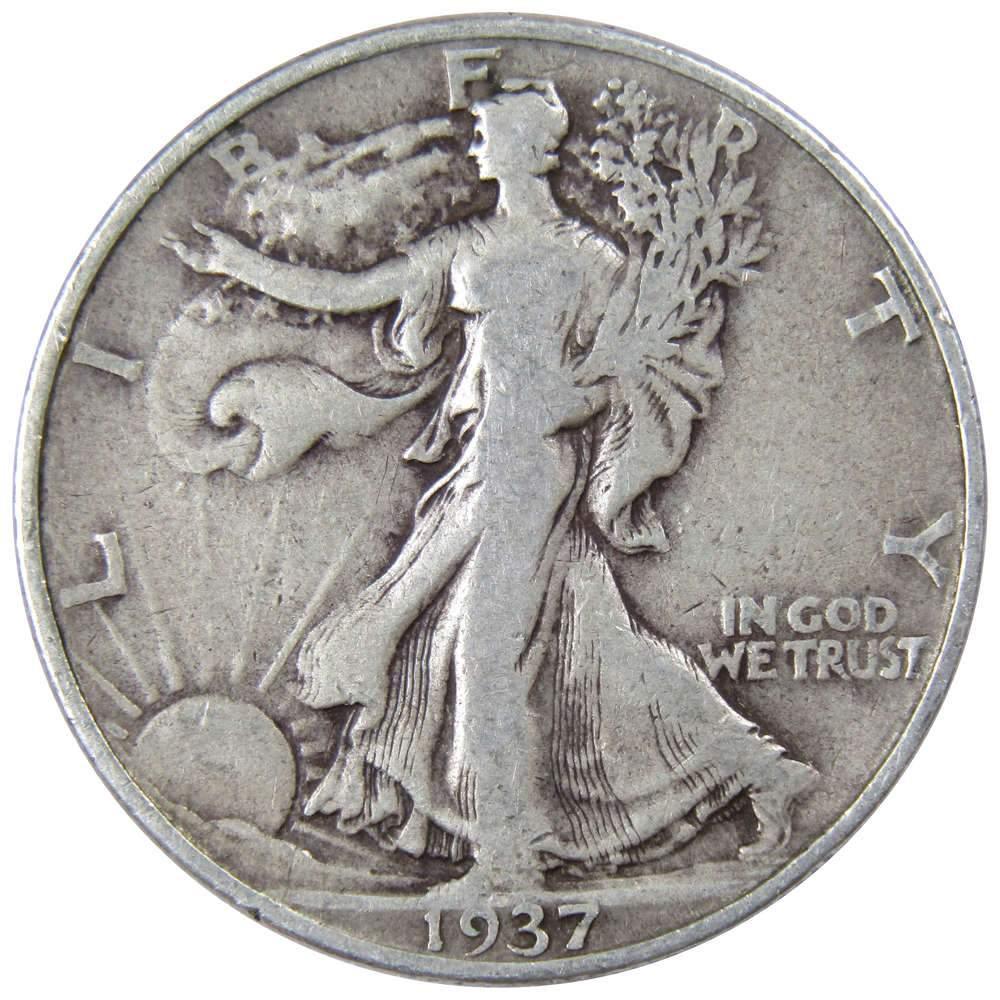 1937 Liberty Walking Half Dollar VG Very Good 90% Silver 50c US Coin Collectible
