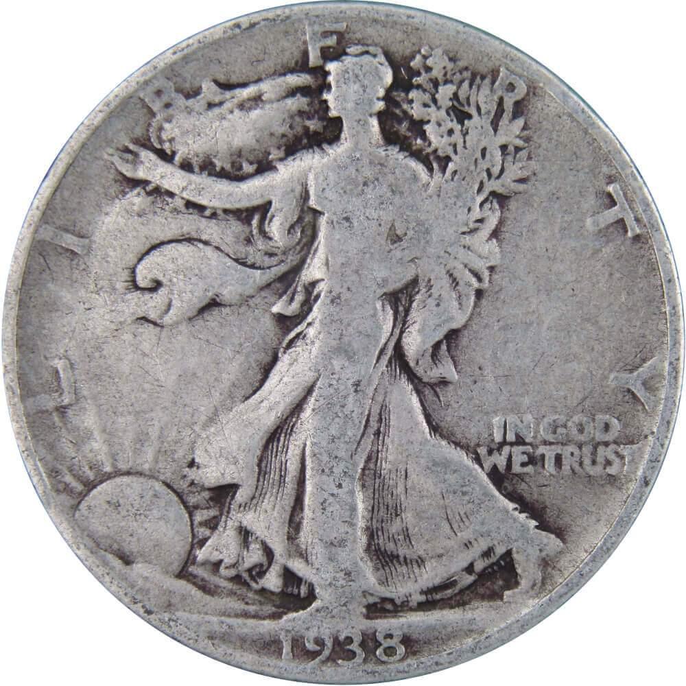 1938 Liberty Walking Half Dollar AG About Good 90% Silver 50c US Coin