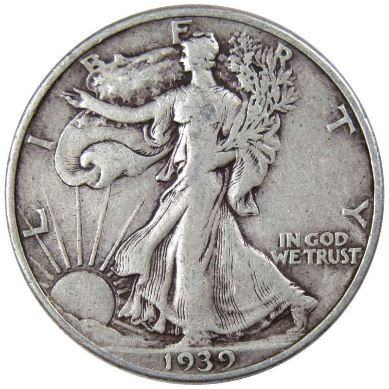 1939 Liberty Walking Half Dollar F Fine 90% Silver 50c US Coin Collectible - Walking Liberty Half Dollars - Profile Coins &amp; Collectibles