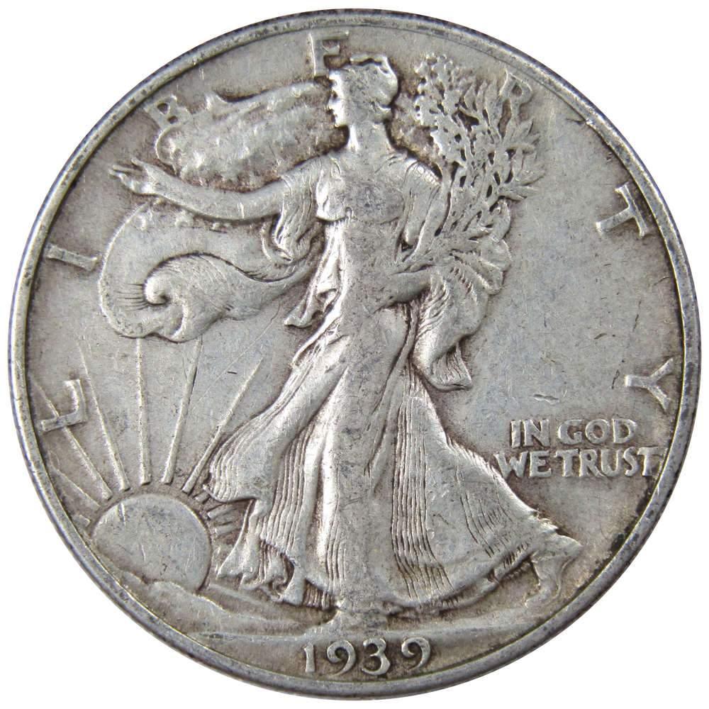 1939 Liberty Walking Half Dollar VF Very Fine 90% Silver 50c US Coin Collectible