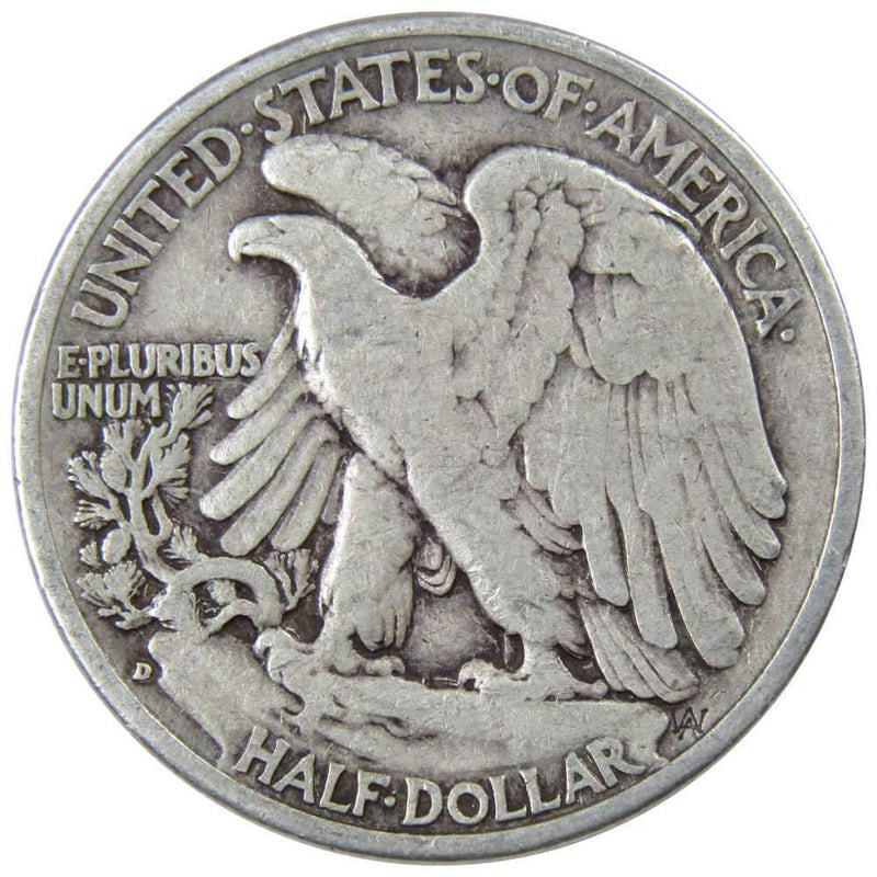 1939 D Liberty Walking Half Dollar VG Very Good 90% Silver 50c US Coin - Walking Liberty Half Dollars - Profile Coins &amp; Collectibles