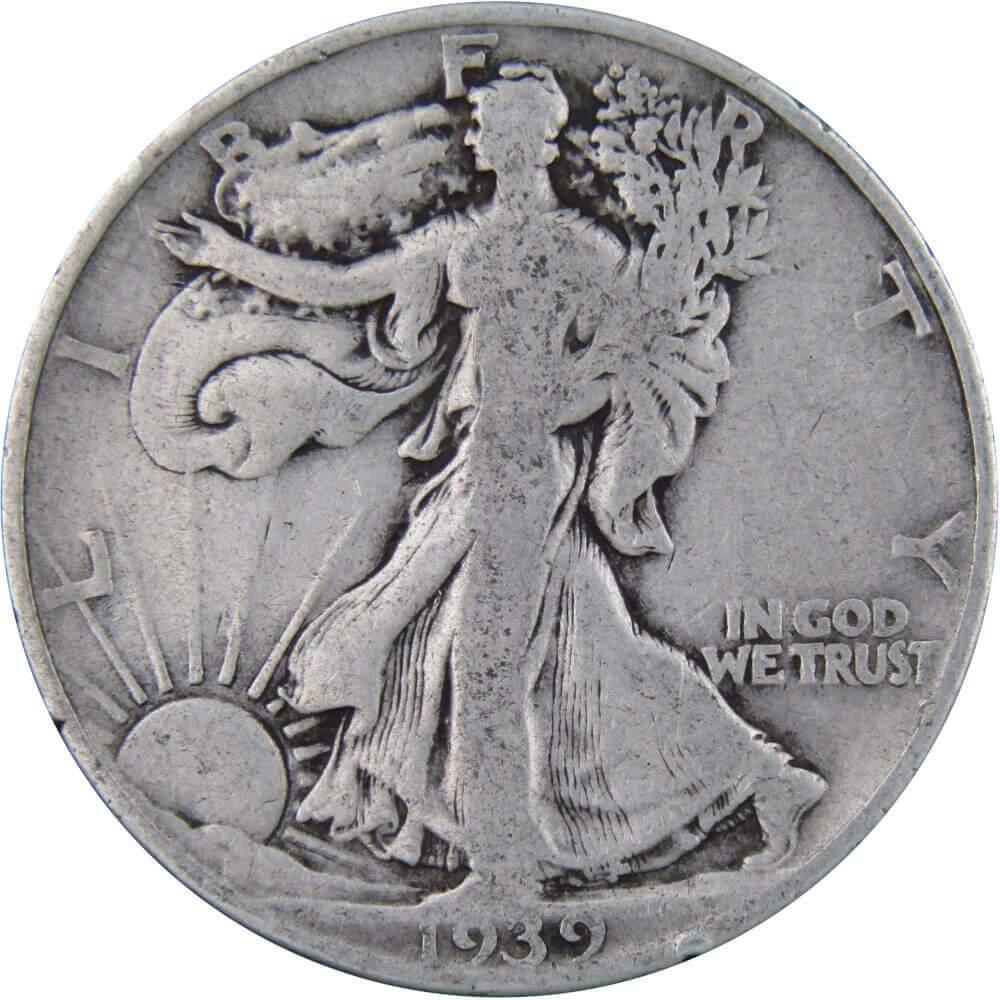 1939 D Liberty Walking Half Dollar AG About Good 90% Silver 50c US Coin