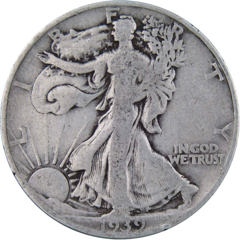 1939 D Liberty Walking Half Dollar AG About Good 90% Silver 50c US Coin - Walking Liberty Half Dollars - Profile Coins &amp; Collectibles